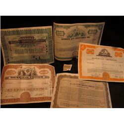 1581 _ (5) Different Stock Certificates: "Parrot Silver & Copper Company"; "General Foods Corporatio