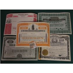 1582 _ (5) Different Stock Certificates: "Western Reserve Life Insurance Company"; "General American