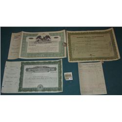 1585 _ (5) Different Stock Certificates: "The Common Stock Fund"; "Faberge, Incorporated"; "Richfiel