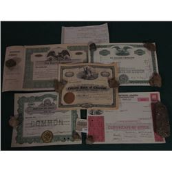 1586 _ 1874 Collector's Office, Muscatine, Iowa Tax Receipt; Stock Certificate "Citizens Bank of Che