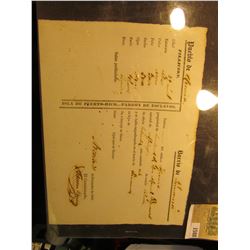 1588 _ Slave Documentation Scrip from the Island of Puerto Rico dated December 1868.  Very similar t