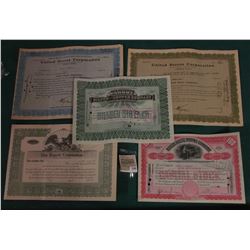 1589 _ (5) Different Stock Certificates dating back as far as 1906 & including 100 Shares of "North 