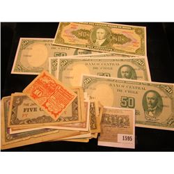 1595 _ (29) Old Foreign Banknotes. Several appear to have been brought back from World War II.