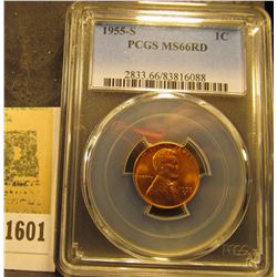 1601 _ 1955 S Lincoln Cent. Slabbed PCGS MS66RD