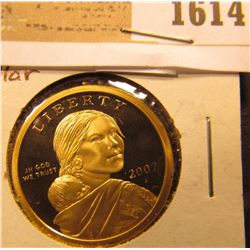 1614 _ 2007 S Proof 68 Native American Indian 'Golden' Dollar.