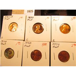 1625 _ 1962 P, 69 S, 70 S LD, 75 S 76 S, & 77 S U.S. Proof Lincoln Cents.