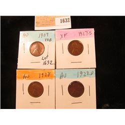 1632 _ 1909 P VDB, 27S, 28P & D Lincoln Cents, all Grading EF-AU.