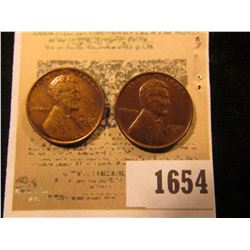 1654 _ Pair of 1930 D Lincoln Cents, both Brown AU to Unc.