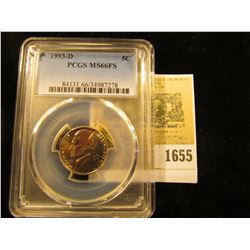 1655 _ 1993 D Jefferson Nickel PCGS slabbed MS66FS.