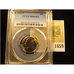 1659 _ 1993 P Jefferson Nickel PCGS slabbed MS66FS.