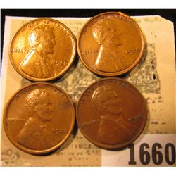 1660 _ (4) 1928 P Lincoln Cents, All mostly Brown Unc, one has a rim nick.