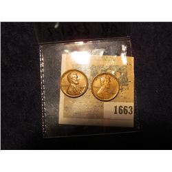 1663 _ Pair of 1927 P Lincoln Cents, both Brown Almost Uncirculated.