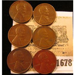 1678 _ (2) 1914P Fine, (2) 15D VF, & (2) 16S EF Lincoln Cents. All nice chocolate brown specimens.