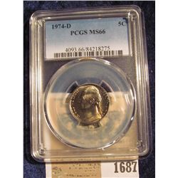 1687 _ 1974 D Jefferson Nickel PCGS slabbed MS66.