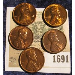 1691 _ 1936P, S, 38S, 70P, & 72P Lincoln Cents, all Brilliant Uncirculated.