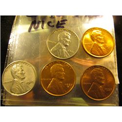 1693 _ 1935P, 37P, S, & (2) 43P Gem BU Lincoln Cents.