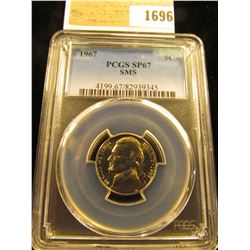 1696 _ 1967 P Jefferson Nickel PCGS slabbed SP67 SMS.