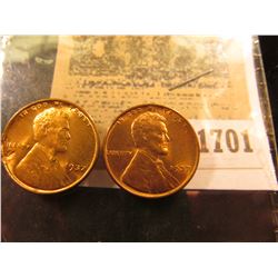 1701 _ 1937 P Red BU & a second one with what appears to be a mint error on the left field and edge,