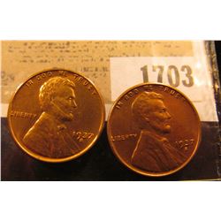 1703 _ Pair of 1937 S Lincoln Cents, Brilliant Red Uncirculated.