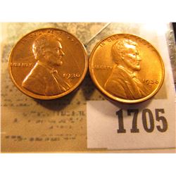 1705 _ Pair of 1936 D Lincoln Cents, Brilliant Red-Brown Uncirculated.