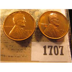 1707 _ Pair of 1935 S Lincoln Cents, Brilliant Red-brown Uncirculated.
