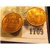 Image 2 : 1709 _ Pair of 1935 P Lincoln Cents, mostly Brilliant Red Uncirculated.