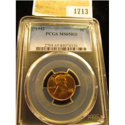 1713 _ 1942 P Lincoln Cent, PCGS slabbed MS65RD
