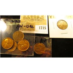 1715 _ 1914 P VF; 36 S AU; & (5) 37 S AU-Unc Lincoln Cents.