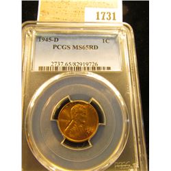 1731 _ 1945 D Lincoln Cent, PCGS slabbed MS65RD