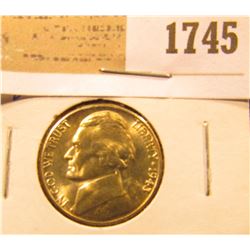 1745 _ 1943 S Blazing Beauty World War II Silver Jefferson Nickel.