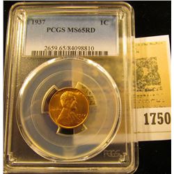 1750 _ 1937 P Lincoln Cent, PCGS slabbed MS65RD