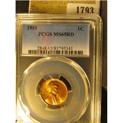 1793 _ 1958 P Lincoln Cent, PCGS slabbed MS65RD.