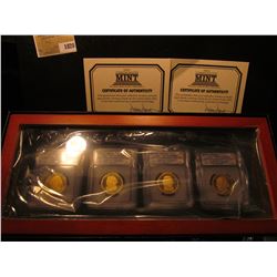 1820 _ First Commemorative Mint Hard Wood Cased Set of slabbed Presidential Dollars. Includes 2007 S