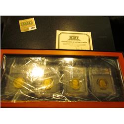 1821 _ First Commemorative Mint Hard Wood Cased Set of slabbed Presidential Dollars. Includes 2007 S