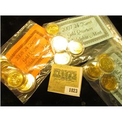 1823 _ 2006, 2007, & 2008 "24 Karat Gold (plated) Philadelphia Mint" State Quarter Sets. All encapsu