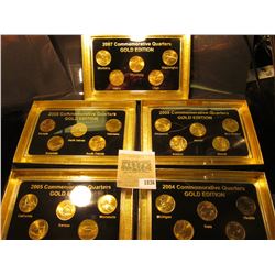 1836 _ 2004, 2005, 2006, 2007, & 2008"Commemorative Quarters Gold Edition" Five-piece Statehood Quar