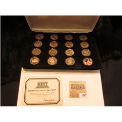 1847 _ Sixteen-piece Sacagawea BU or Proof Sacagawea Dollar Set in a velvet-lined case with COA. Con