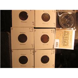 1851 _ 1984 Ronald Reagan Double Eagle Commemorative Medal; 1892, 1893, 1895, 1896, 1897, & 1898 Ind