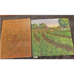 1873 _ 16  x 20  Vinyl Posters of Farm Scenes & a similar size April 1, 1934 mounted cover of the  C