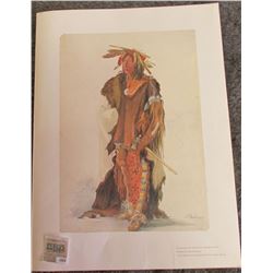 1874 _ Large 16" x 20" Print of "The Big Soldier" by Carl Bodmer printed by "The Lakeside Press" wit