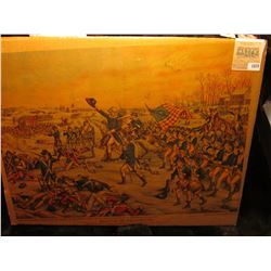 1879 _ 1911 Print of  Battle of Princeton  mounted, depicts George Washington mounted on a horse.