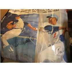 1896 _ "Dodgers Salute to Hall of Famers July 1, 1984 Dodger Stadium" Autgraphed Poster depicting bo