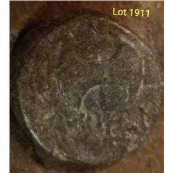 1911 _ THYATEIRA in LYDIA 200BC, Ancient Greek Coin, Greek Female Bust on obverse and APOLLO AXE on 