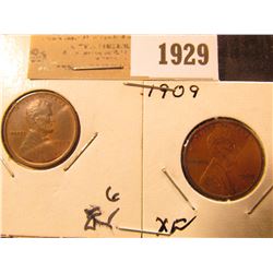 1929 _ 1909 P Indian Cent & Lincoln Cent, both EF.