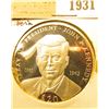 Image 1 : 1931 _ 2000 Republic of Liberia Silver Proof $20 John F. Kennedy Commemorative Coin.