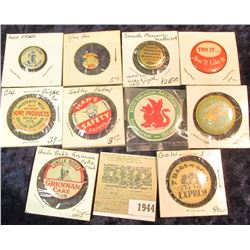 1944 _ (10) Different Old Pin-backs, which Doc had valued at over $100.00.
