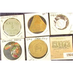 1964 _ "Wabash/Club/A.H. Salzman", "Good For/1/Soda", oct., al., AU; "Official Token/5 R.M./Jersey/F