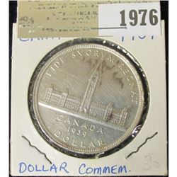 1976 _ 1939 Canada Parliamentary Silver Dollar, EF.