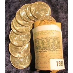 1991 _ 1968 D Original BU Roll of 20 forty percent Silver Kennedy Half Dollars.