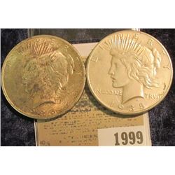 1999 _ 1925 P & 35 P U.S. Silver Peace Dollars.